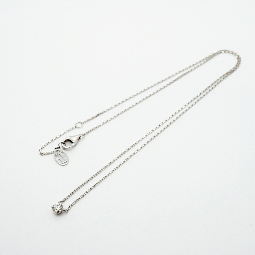 Cartier Solitaire Necklace, 1PD (18K White Gold), Diamond, Ladies' - Picture 3 of 8